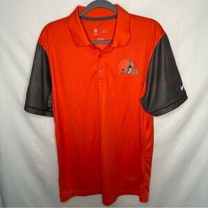 NFL Orange and Black Polo Shirt Performance Athletic Wear Cleveland Browns